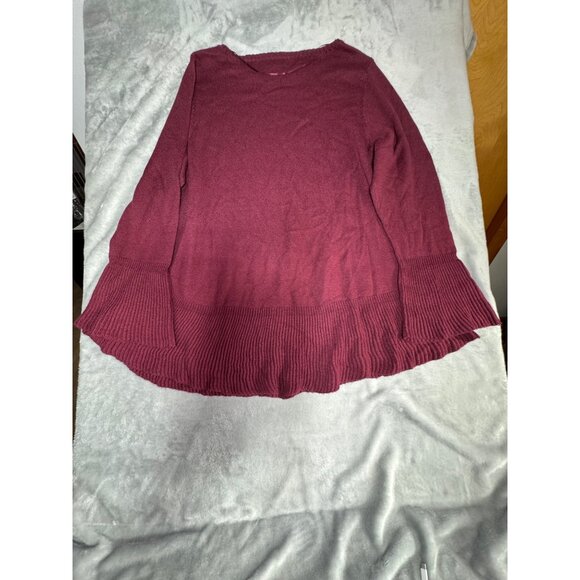 Style & Co Womens Plus Size 2X Ribbed Hem Knit Burgundy Sweater - Picture 14 of 16
